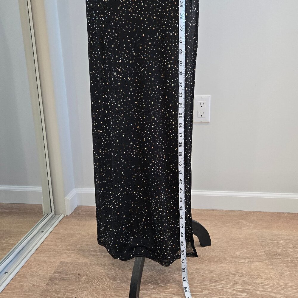 Lulus Black Rhinestone Maxi Dress Small New With Tags Missing Some Rhinestones - Picture 9 of 16